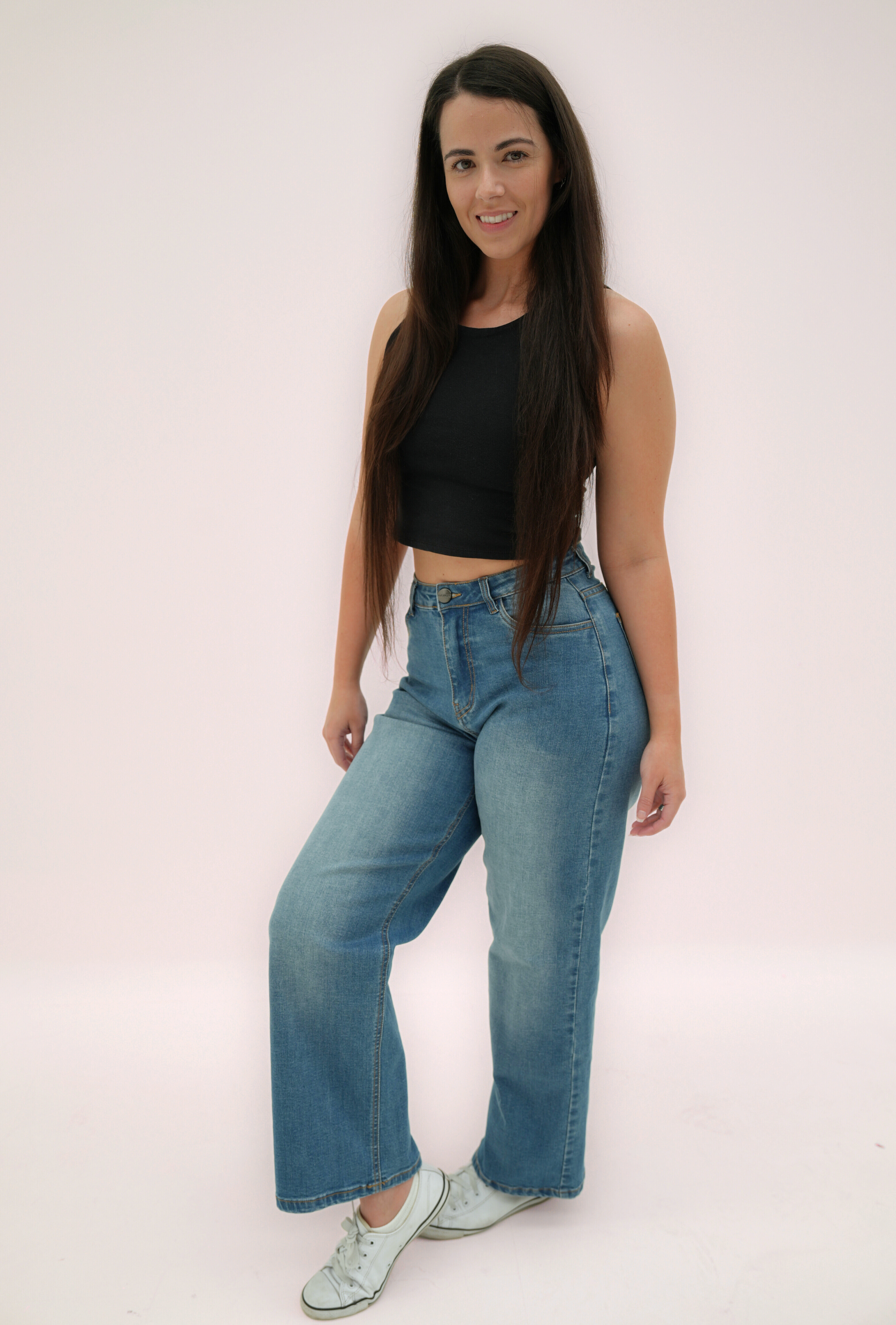 Wide Leg Jeans | Washed Blue | Regular/Tall