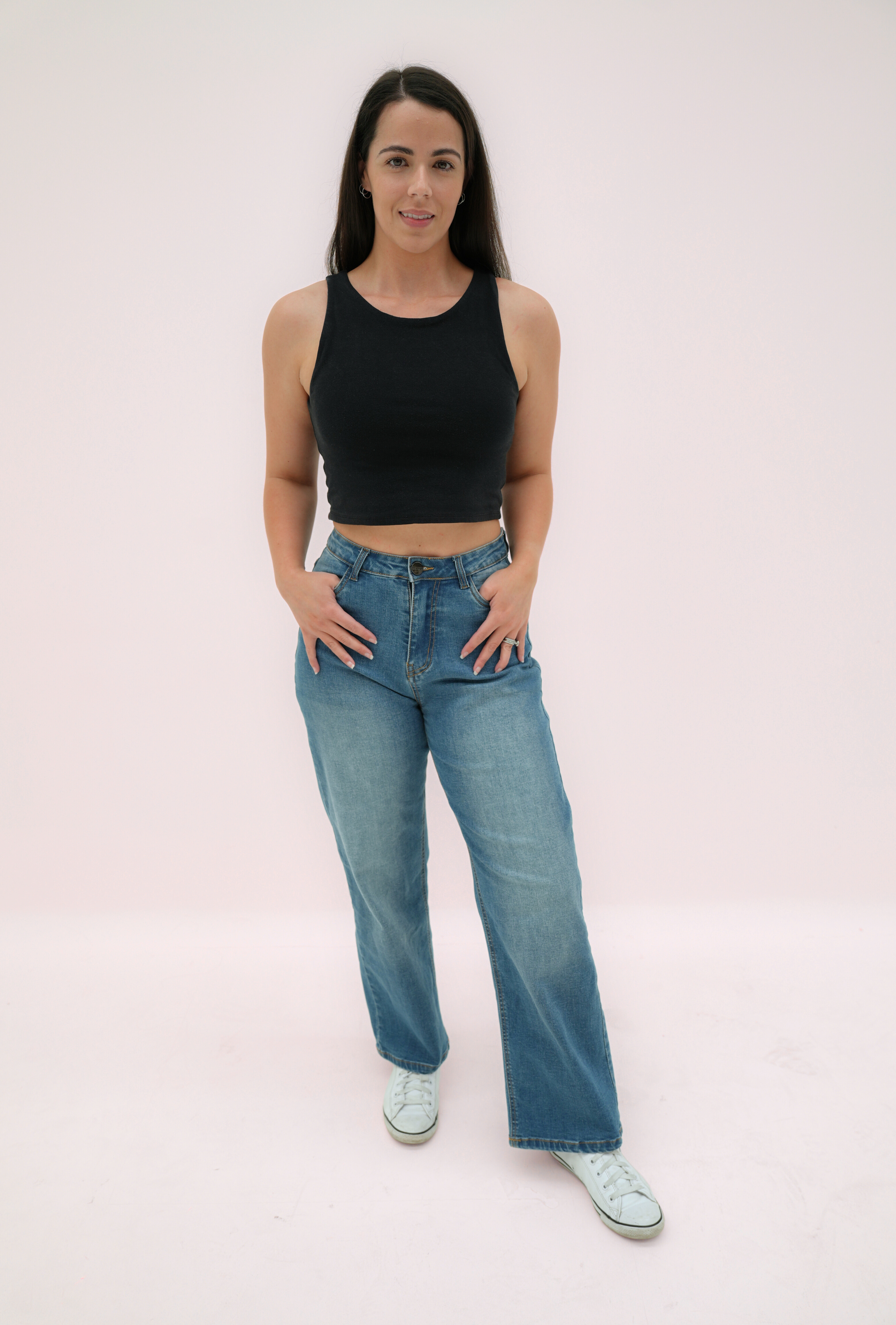 Wide Leg Jeans | Washed Blue | Regular/Tall