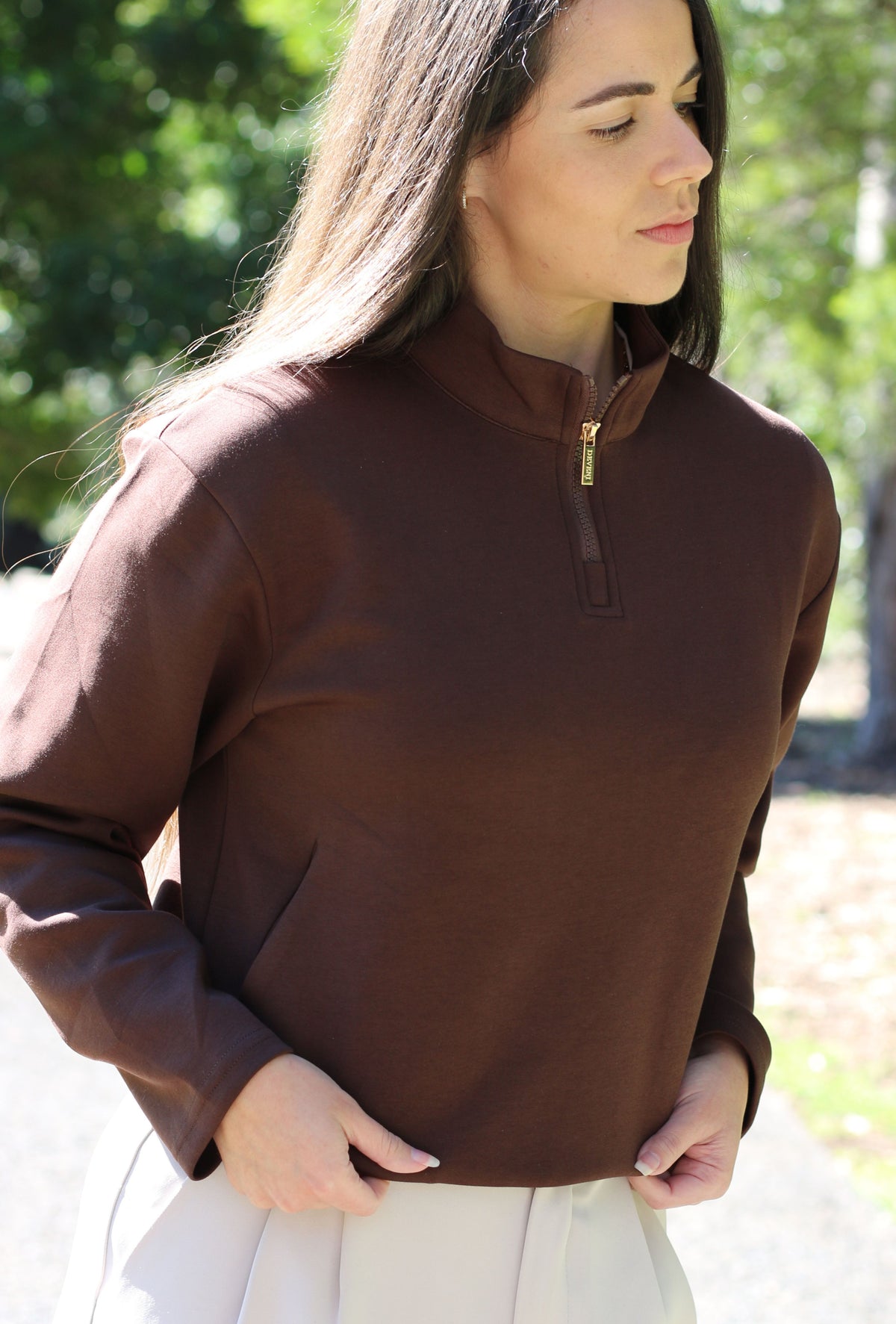 Quarter Zip | Chocolate Brown
