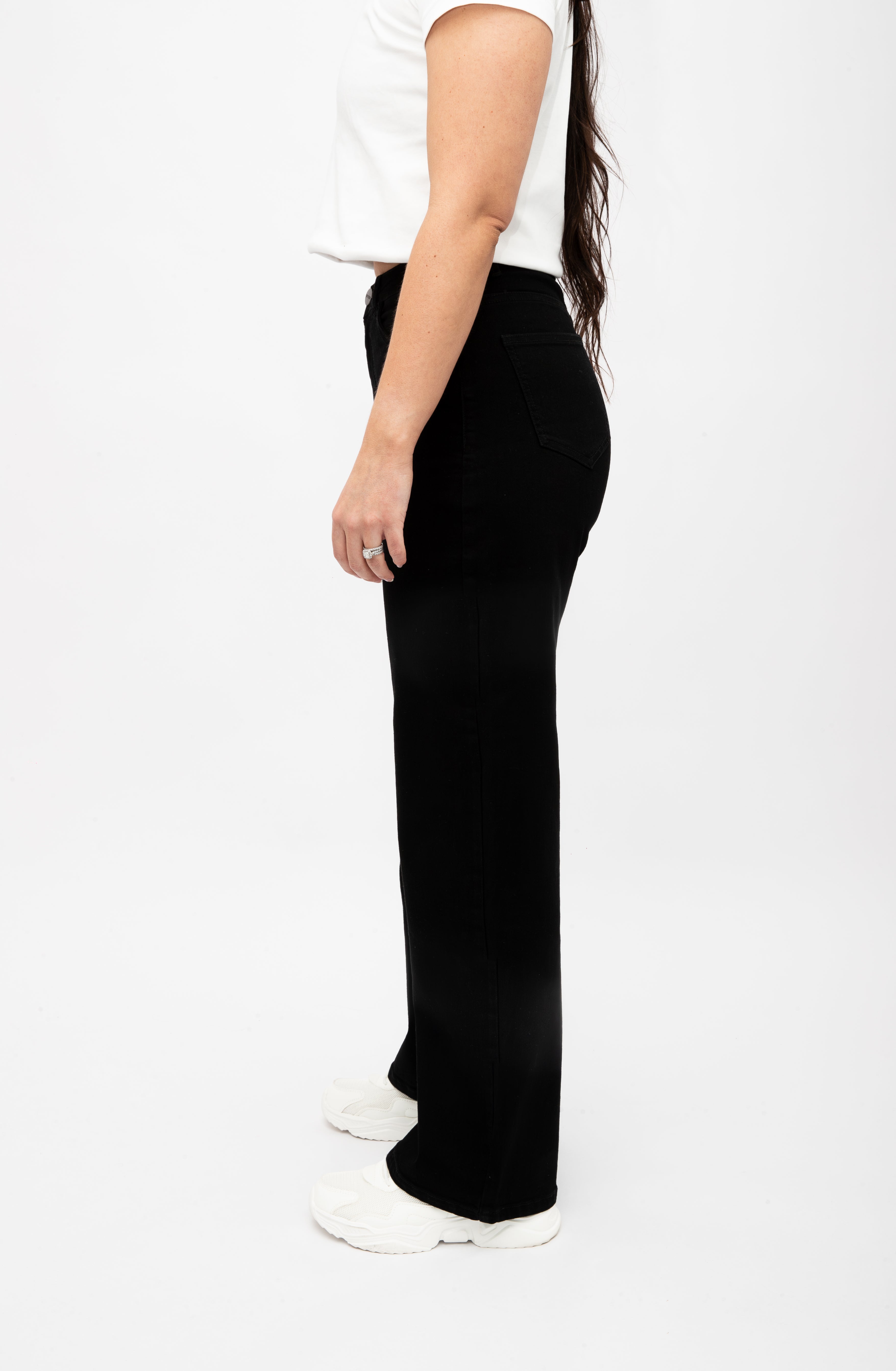 Women's Wide Leg Jeans, cut for shorter women.