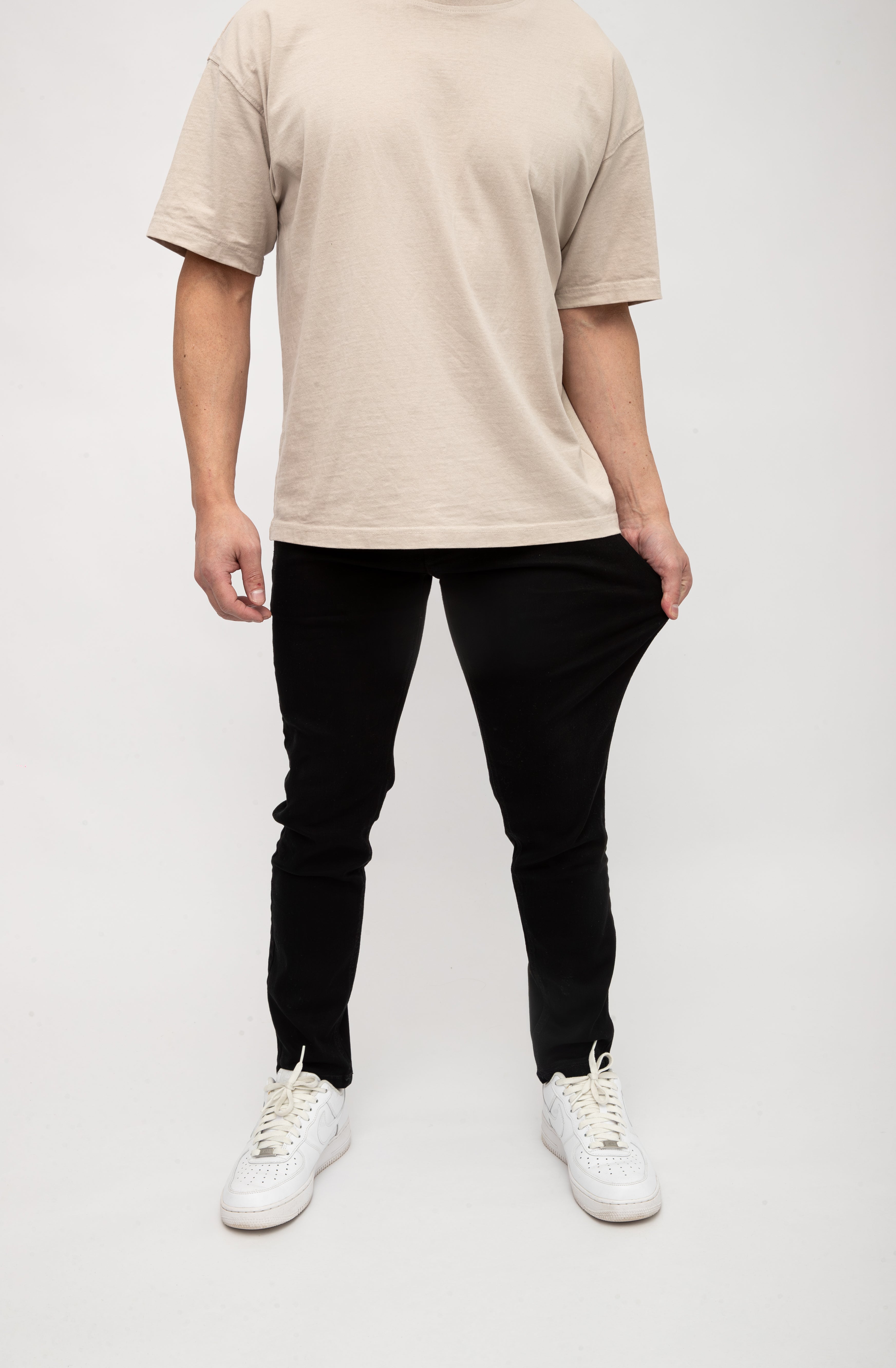 Men's Slim Fit Jeans, engineered for shorter men.