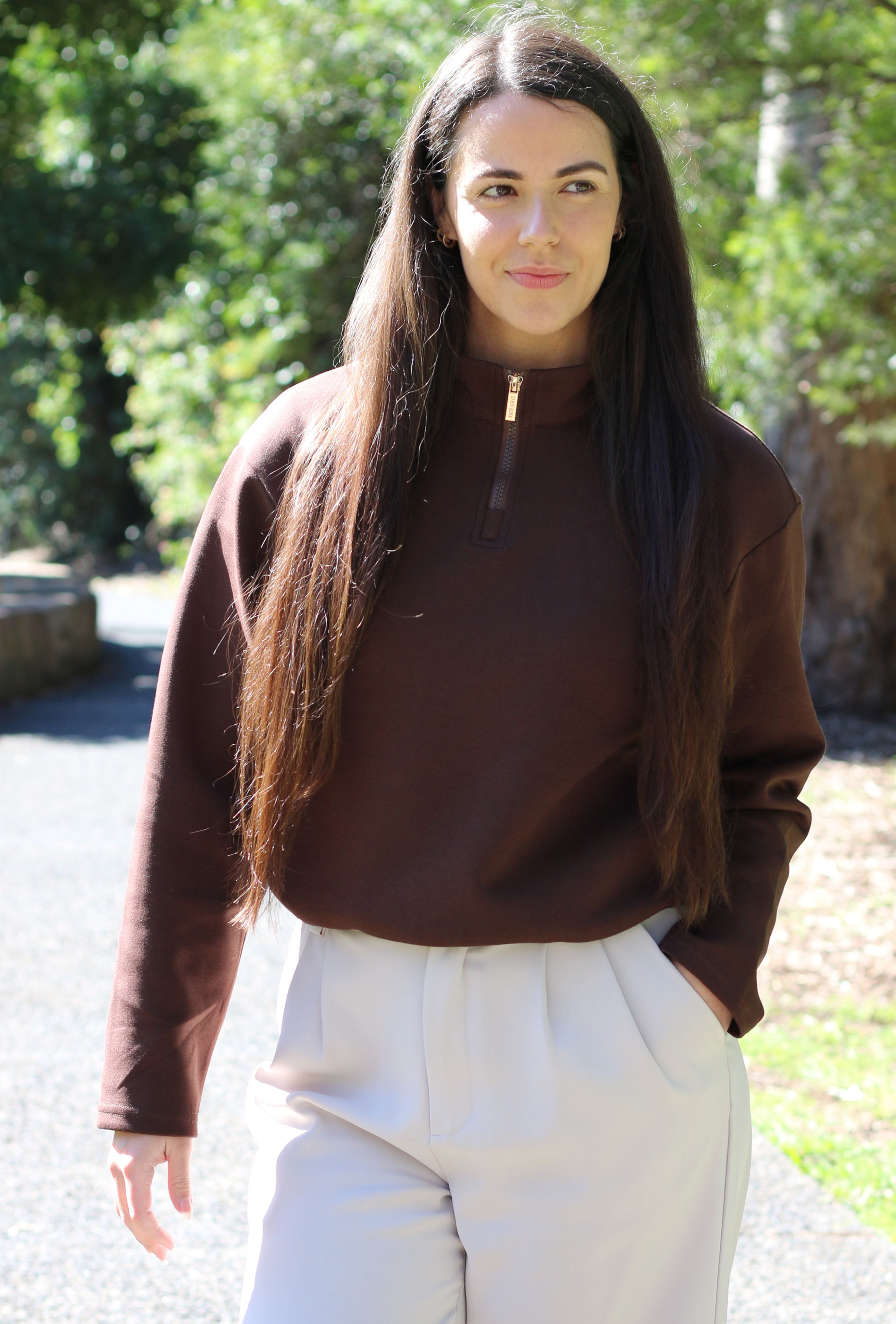 Quarter Zip | Chocolate Brown