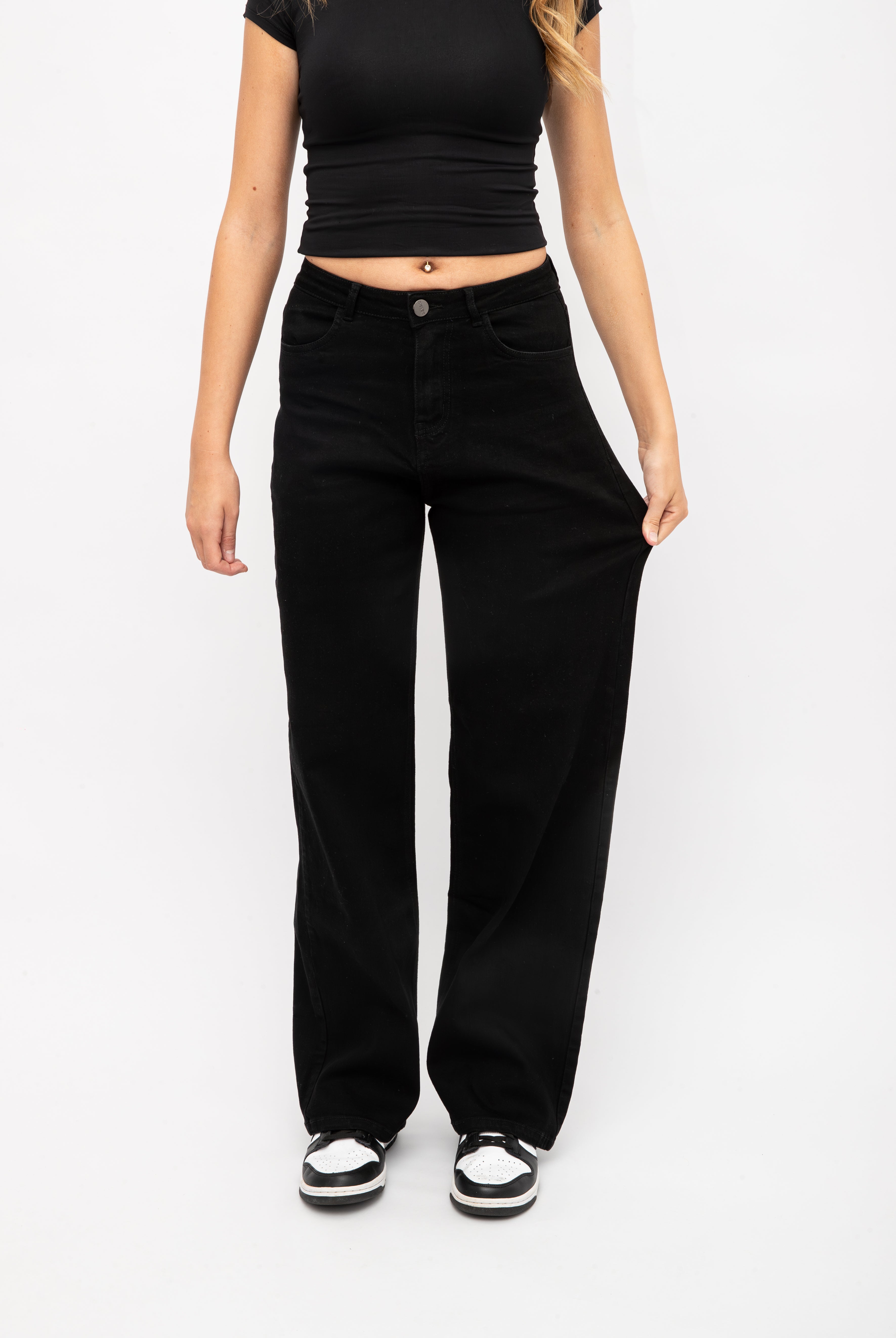 Wide Leg Jeans | Black